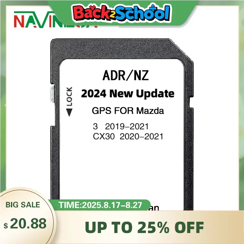 

Australia New Zealand Car GPS for Mazda 3 CX30 2019-2021 Vehicle Navigation Upgrade Map SD Card 2024 with Anti Fog Reaview