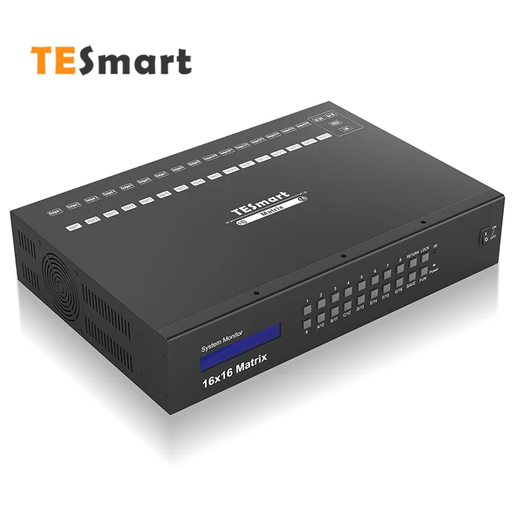 

TESmart Low MOQ 16X16 Ultra HD Video Matrice 4k Support EDID Management IR Rremote LAN RS232 Control HDMI Matrix For engineering