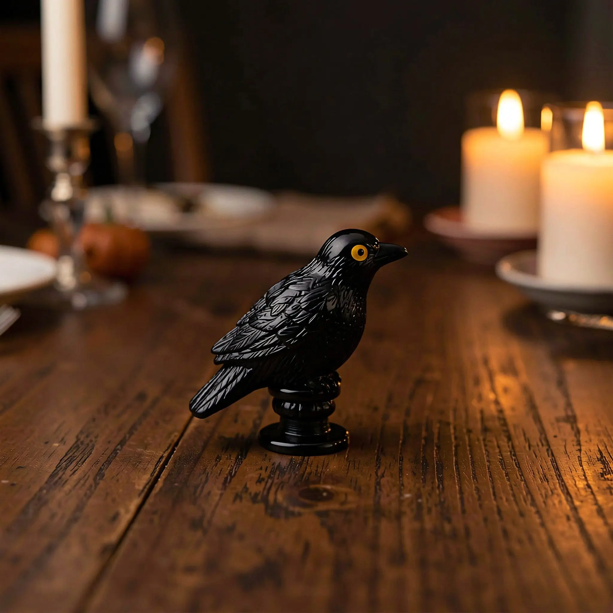 30pcs Mini Resin Crow Figurines Gothic Black Raven Bird Ornaments Halloween Party Scary Decorations Fairy Garden Micro Landscape