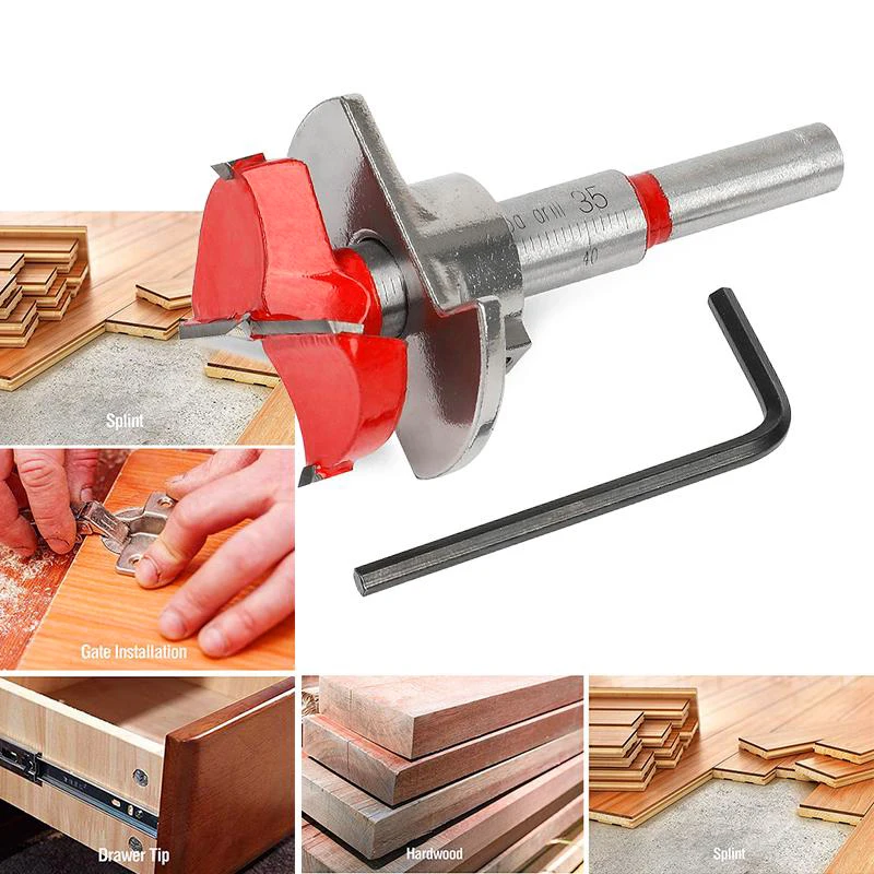 Adjustable Carbide Drill Bits Hinge Hole Opener Boring Bit Woodworking Hole Opener Set Woodworking Cutter 15-40mm