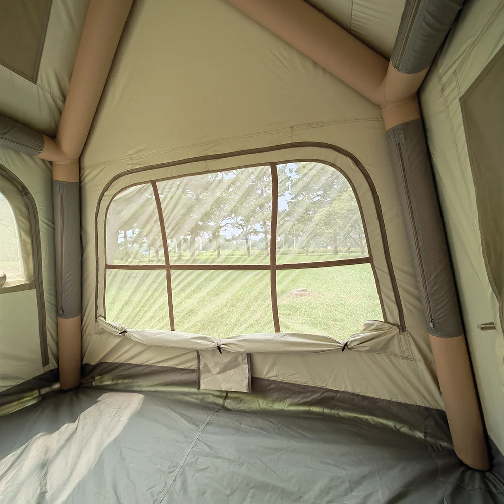 Practical Oxford Customizable Inflatable Tent With Air Pump Double Layers Rain Proof Extended Space Picnic