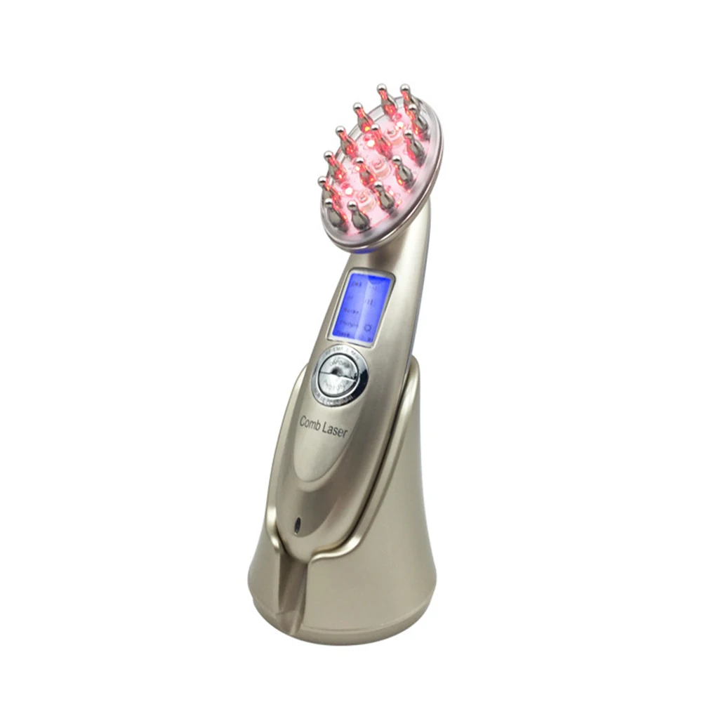 

Electric Laser Hair Growth Comb Anti Hair Loss Massage Therapy Infrared RF Red Light EMS Vibration Massager Hair Brush