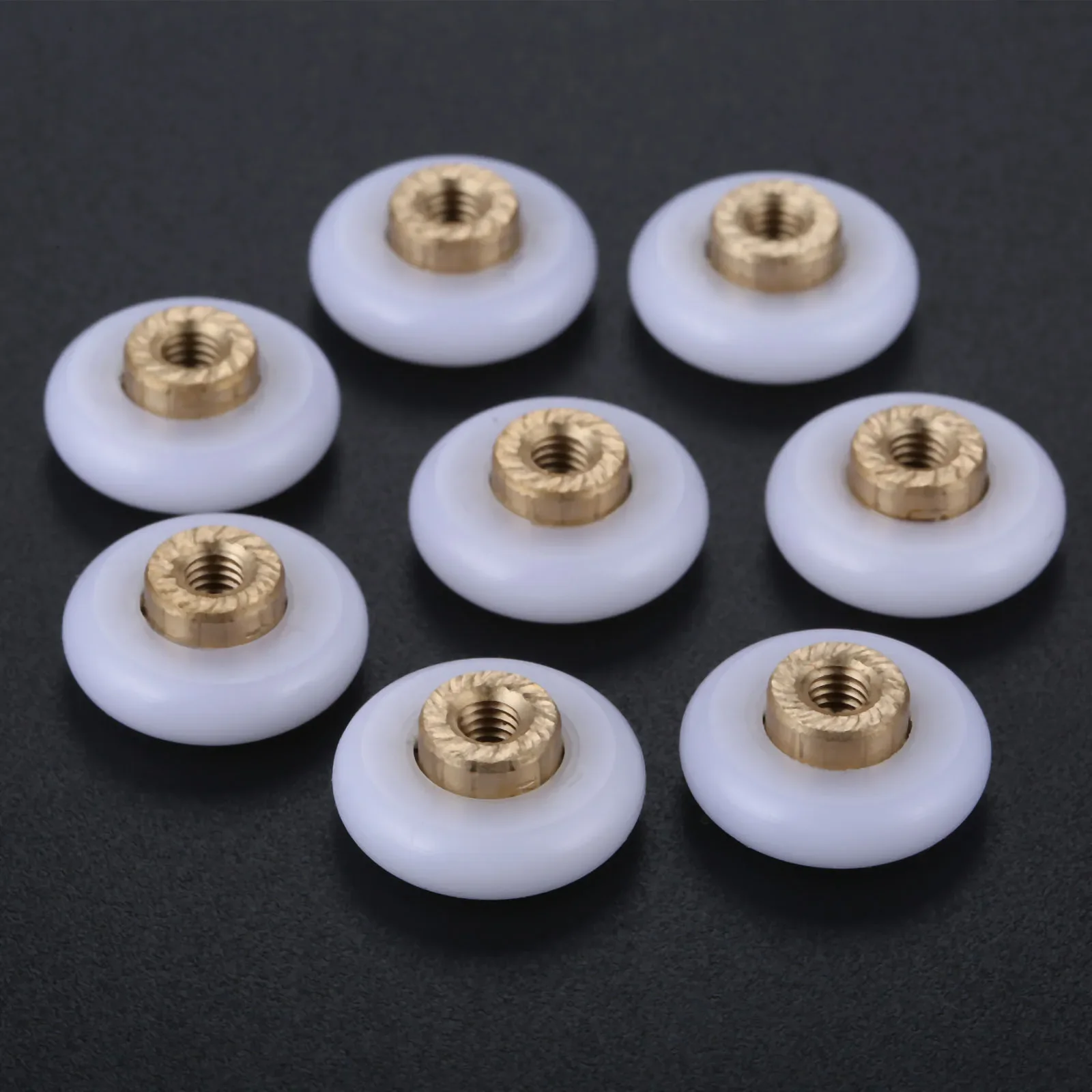 DRELD 8pcs 18mm Dia Bath Shower Door Rollers /Runners Wheels Pulleys Wheel Replacement Part For Shower Enclosures Cabins Runner
