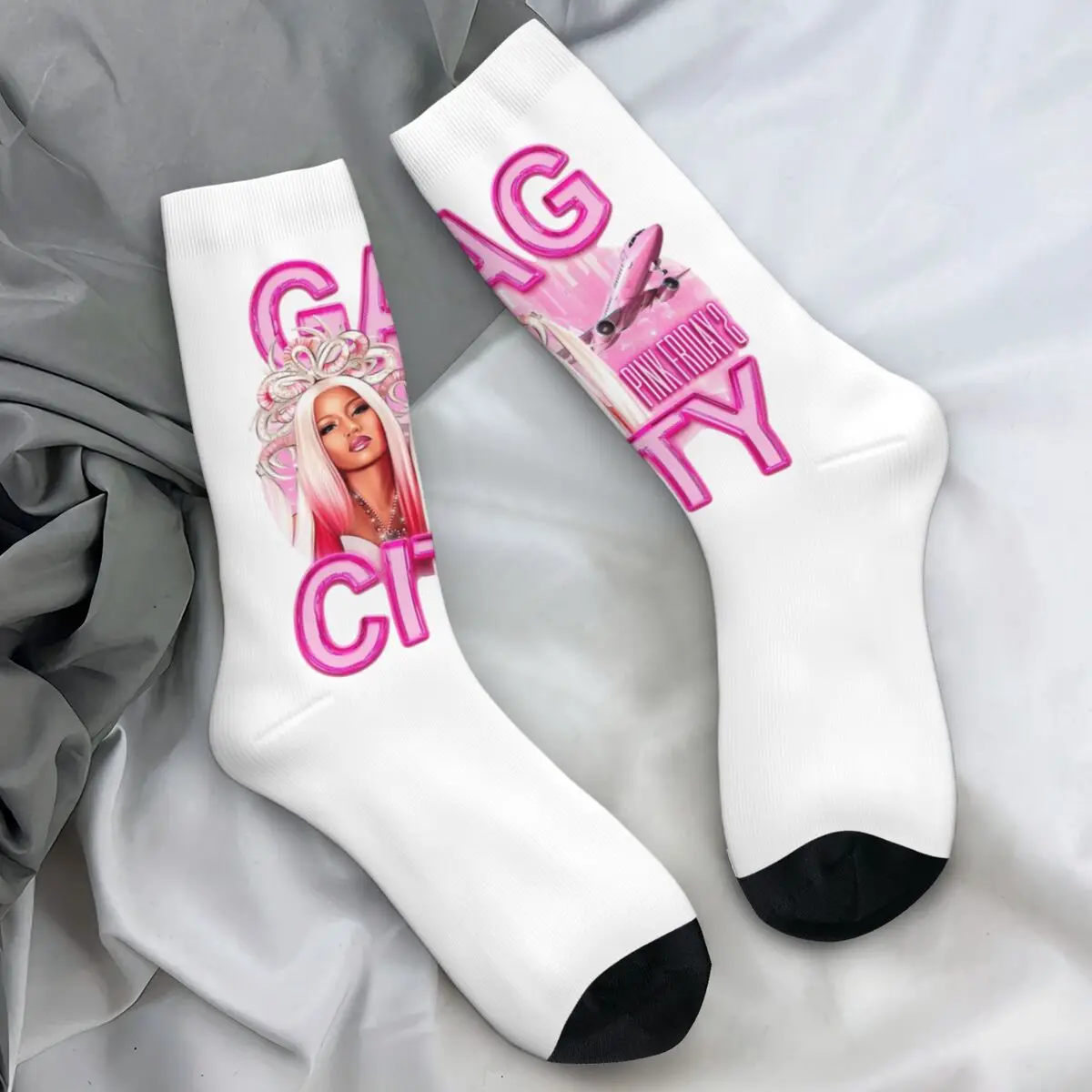 Couple Socks Rap Logo Nicki Minaj Albums Stockings Autumn Kawaii Comfortable Socks Graphic Outdoor Sports Anti Skid Socks