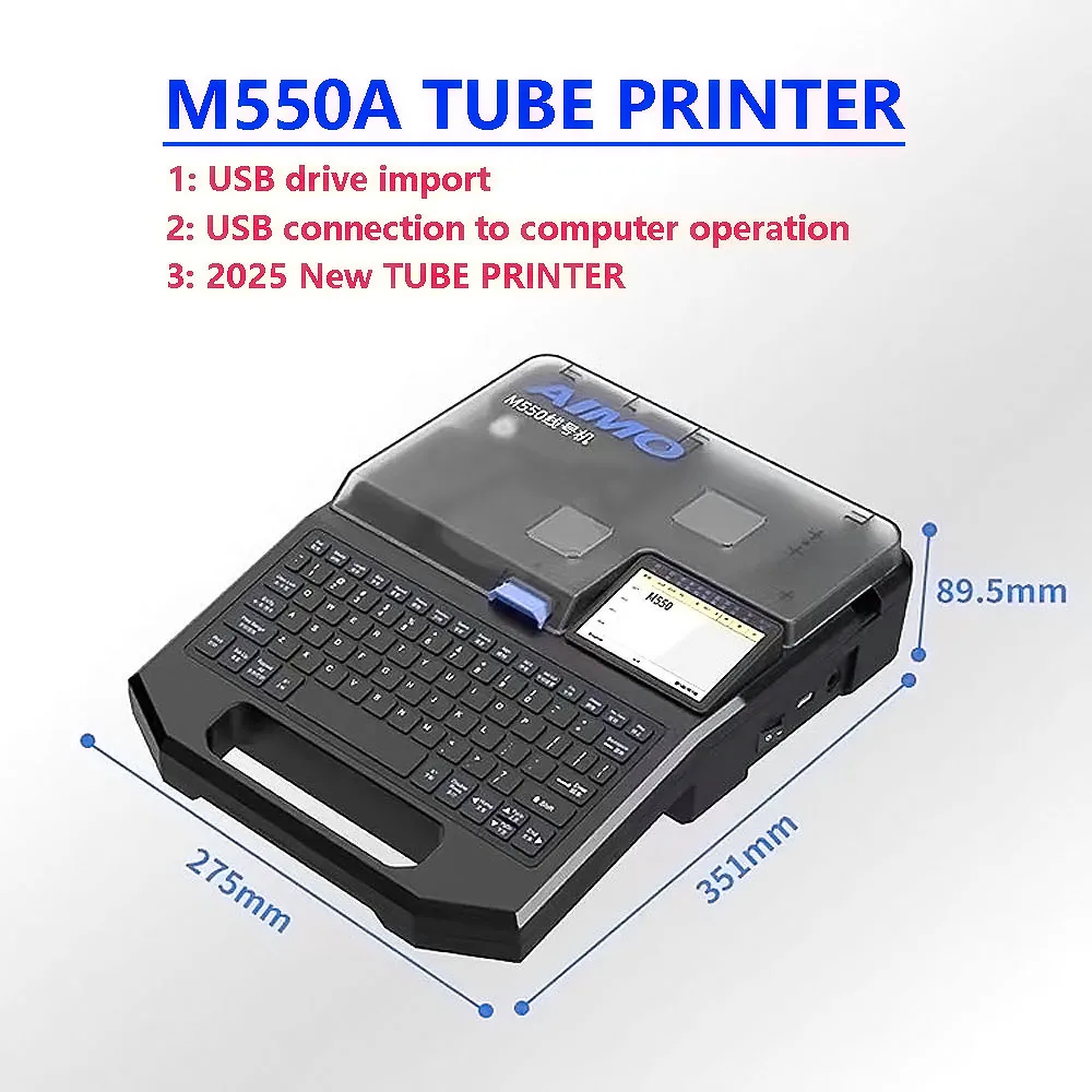 Lable Marker Cable ID Printer M550A/PC English display USB connection computer U drive import For Tape Label PVC TUBE printing