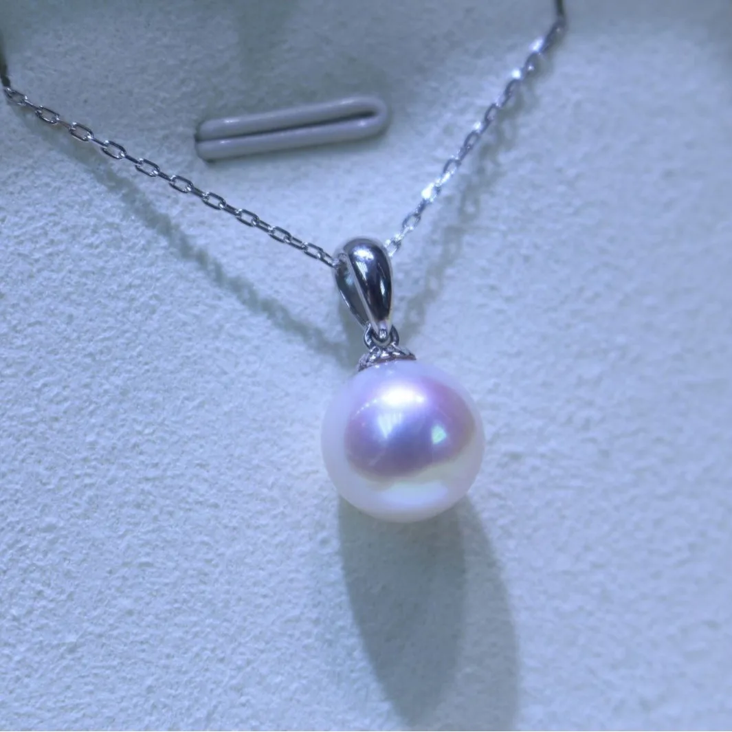 elegant AAA+ 9-10mm 10-11mm 11-12mm white Akoya pearl pendant 18inch