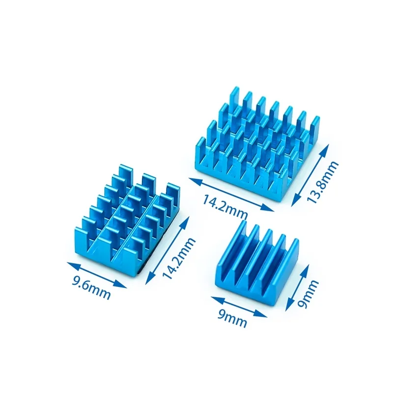 3pcs/set Raspberry PI 4B Anodizing Color Heat Sink Suit Main Board IC Radiator With Back Glue