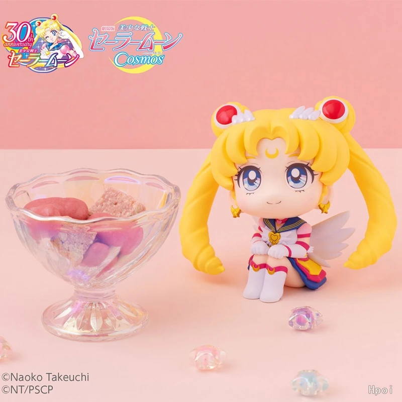 10cm Anime Sailor Moon Figure Tsukino Usagi Sailor Mini Moon Figure Kawaii Q Version Look Up Action Figure Model Toys Gift