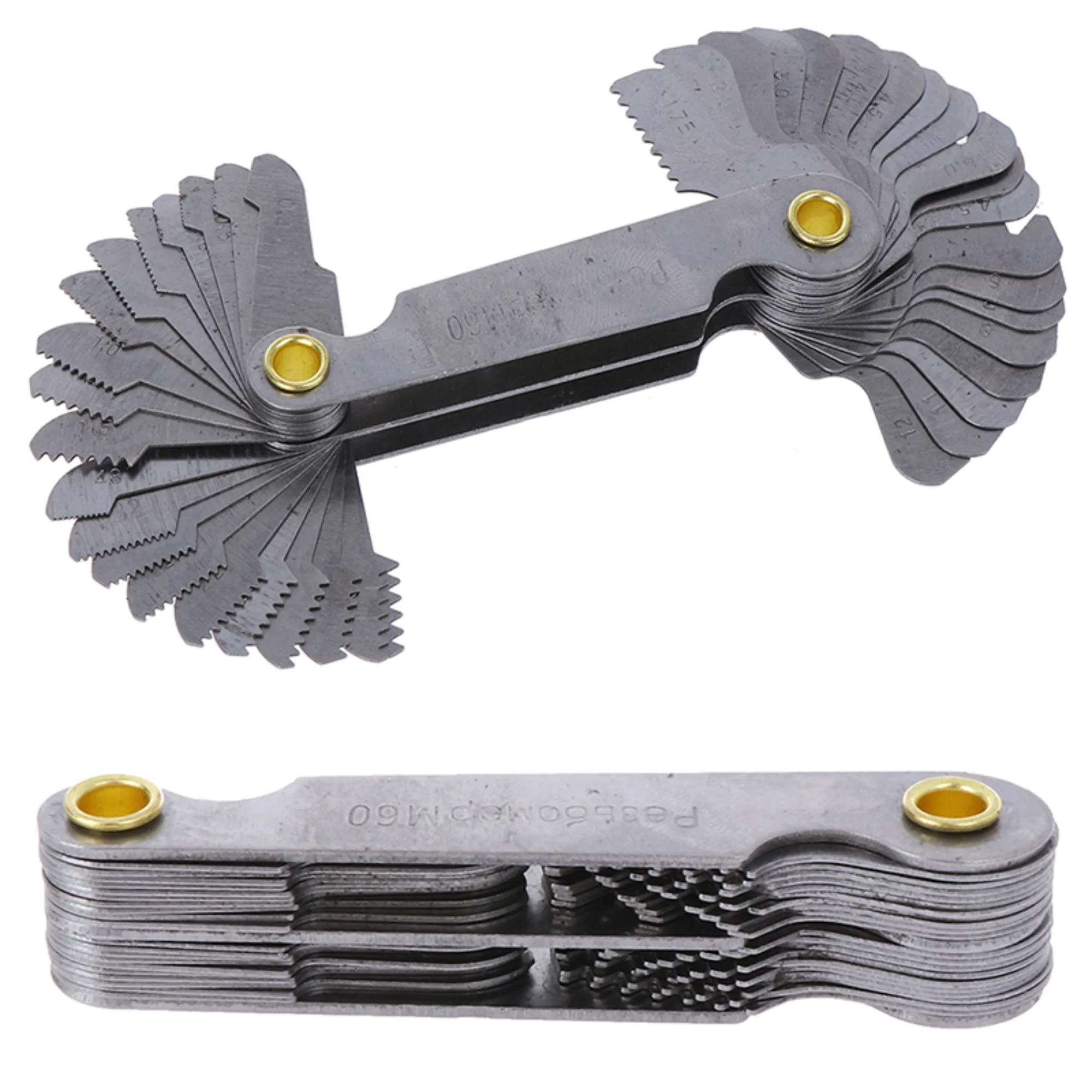 

Steel Thread Measuring Gage 60 Degree Metric Screw Thread Pitch Gauge For Measuring Thread And External Thread Tooth Pitch