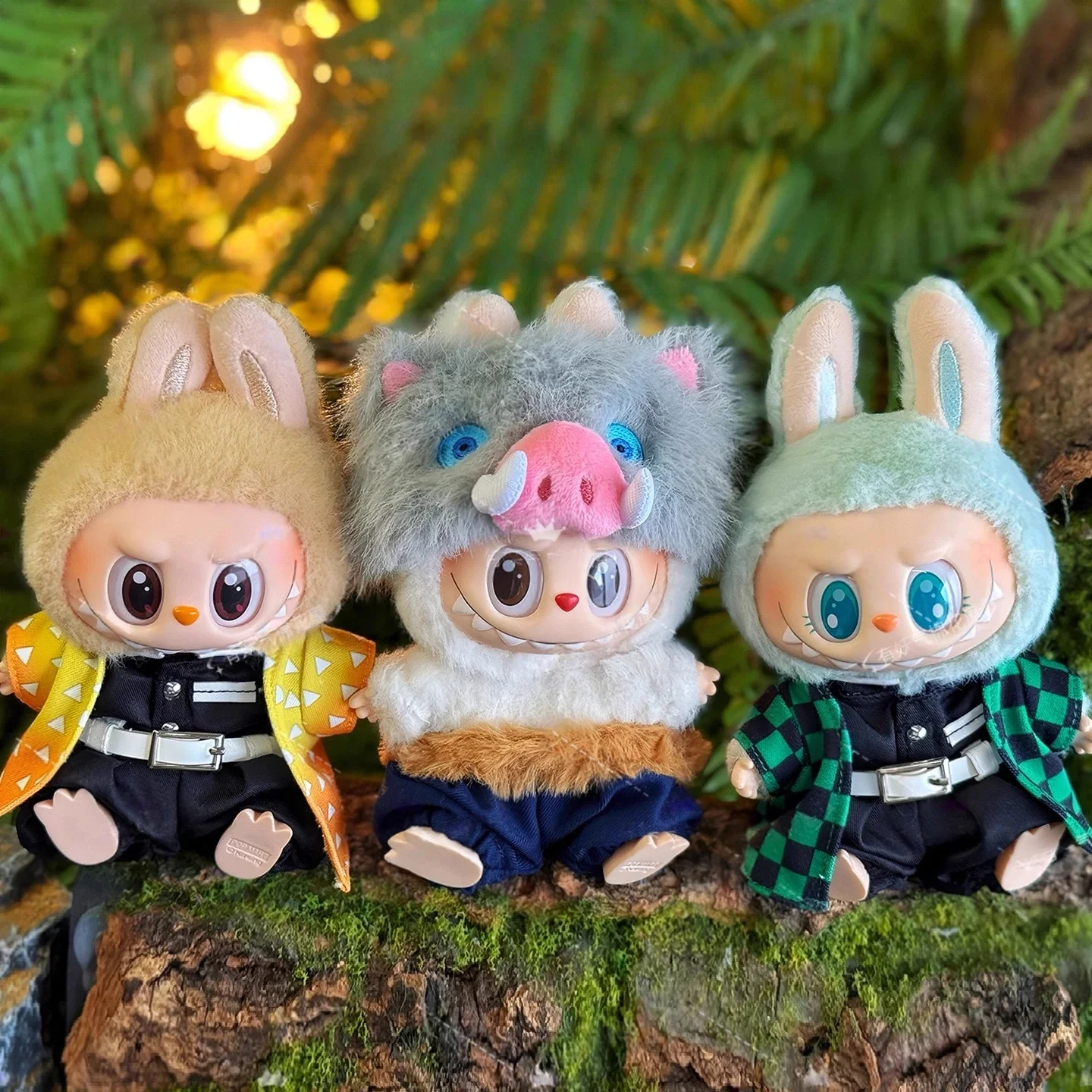 

Only Clothes 17cm Labubu Doll Clothes Demon Slayer Tanjiro Cosplay Outfit Handmade Kimono Cape Plush Figure