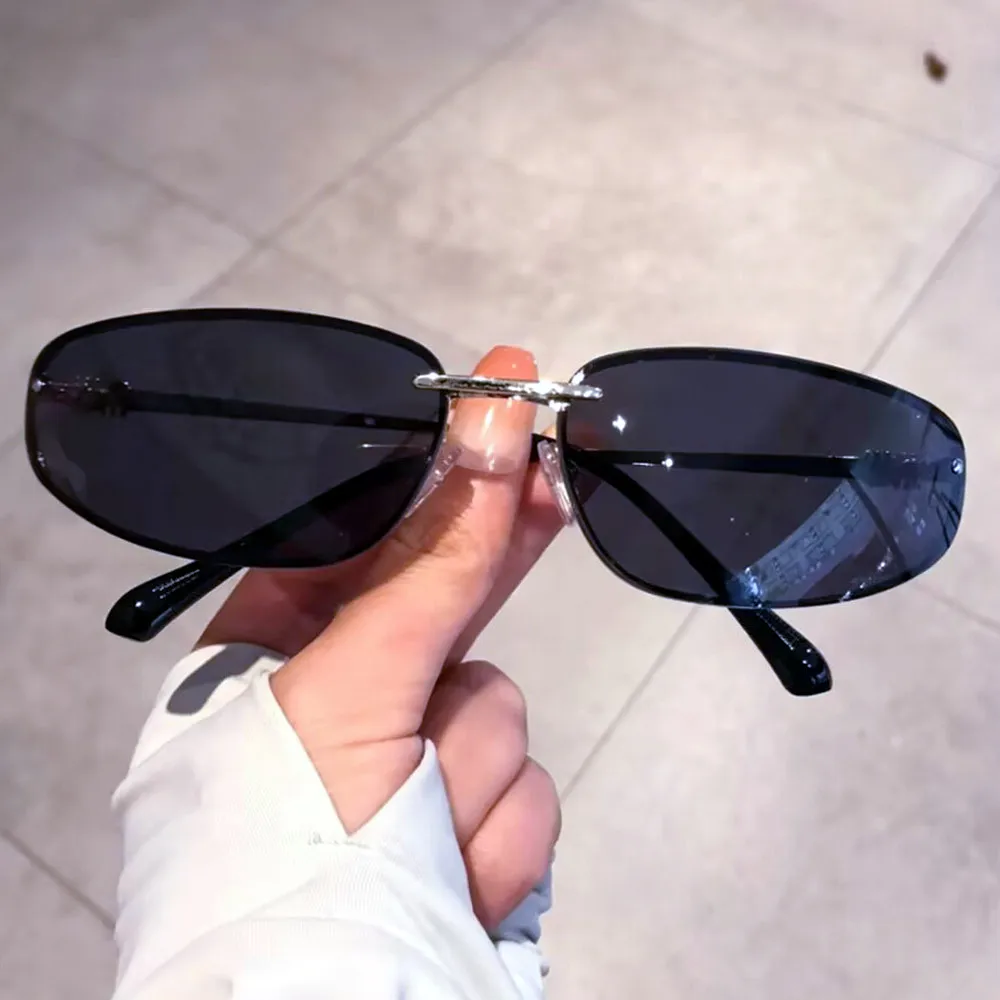 Y2K Sonnenbrillen für Damen, Modemarke, Legierung, kleine quadratische Sonnenbrillen, Herren, Vintage, Hip-Hop, Spiegelgläser, UV400, Outdoor, zum Autofahren – Detail 8