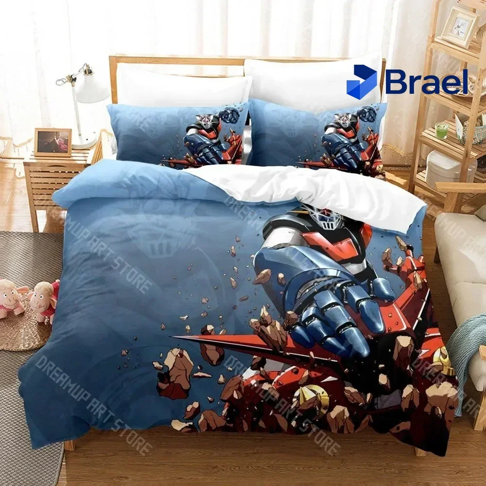 Exquisite 3D Print Mazinger Z Bedding Set Single Twin Full Queen King Size Bed Set Aldult Kid Bedroom Duvetcover Sets
