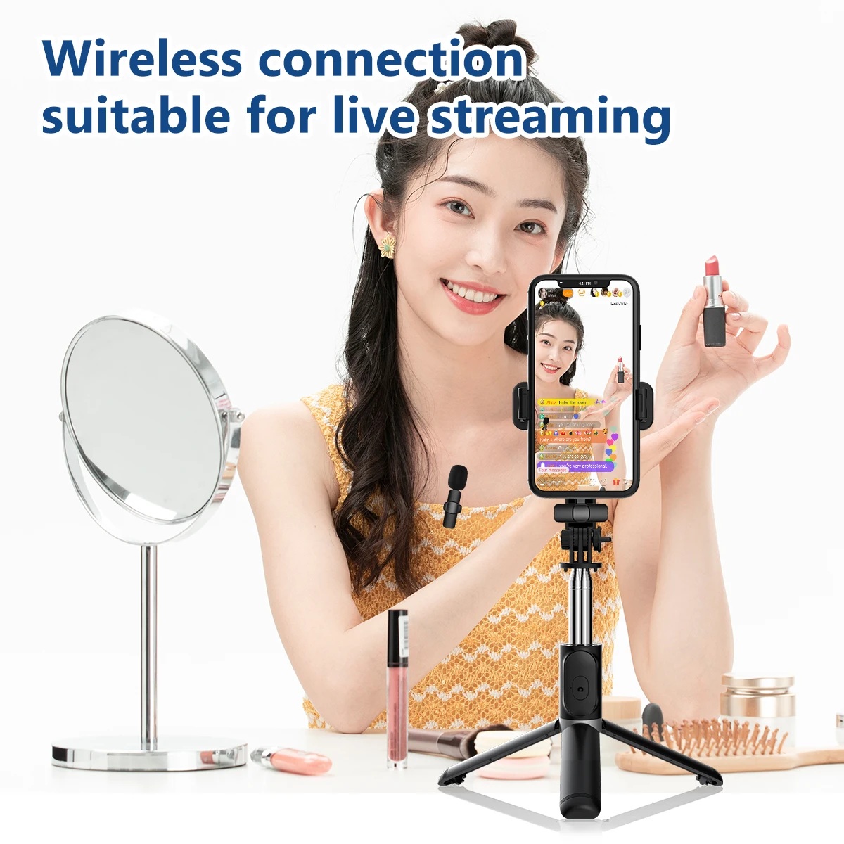 Type C Wireless Lavalier Microphone, Portable Audio Video Recording Mini Mic for Android Typec Live Broadcast Gaming Interview