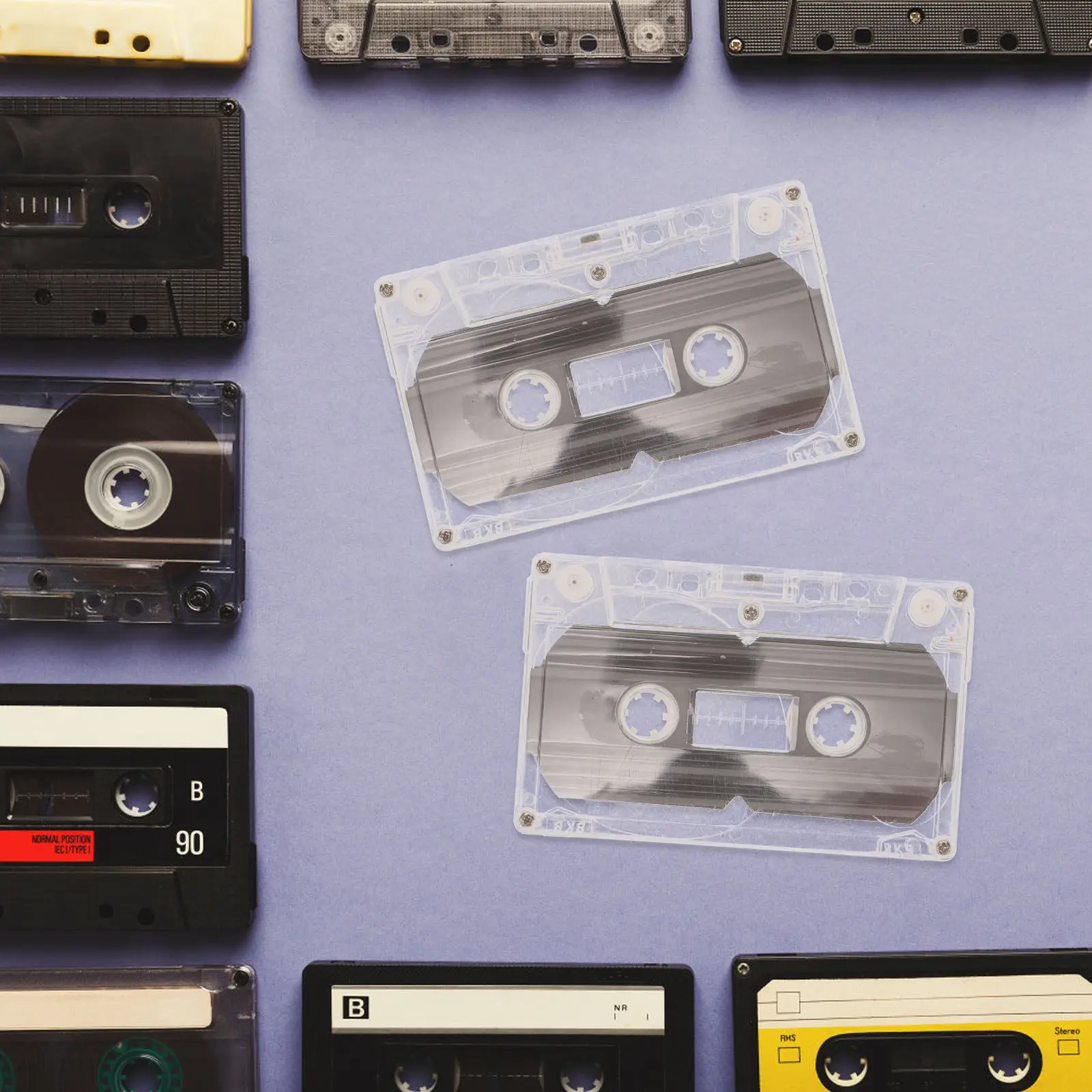 6Pcs Decorative Blank Cassette Tape Empty Cassette Tapes with Rustic Texture Strong Wear Resistance for Study Living Room Wall