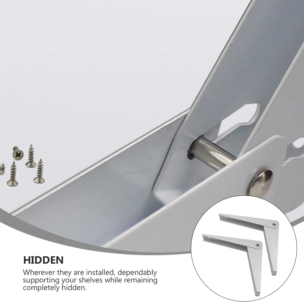 

2pcs Heavy Duty Metal Brackets Wall Mounted Storage Rack Support Frame Folding Wall Decorative Shelf Supports For Bathroom