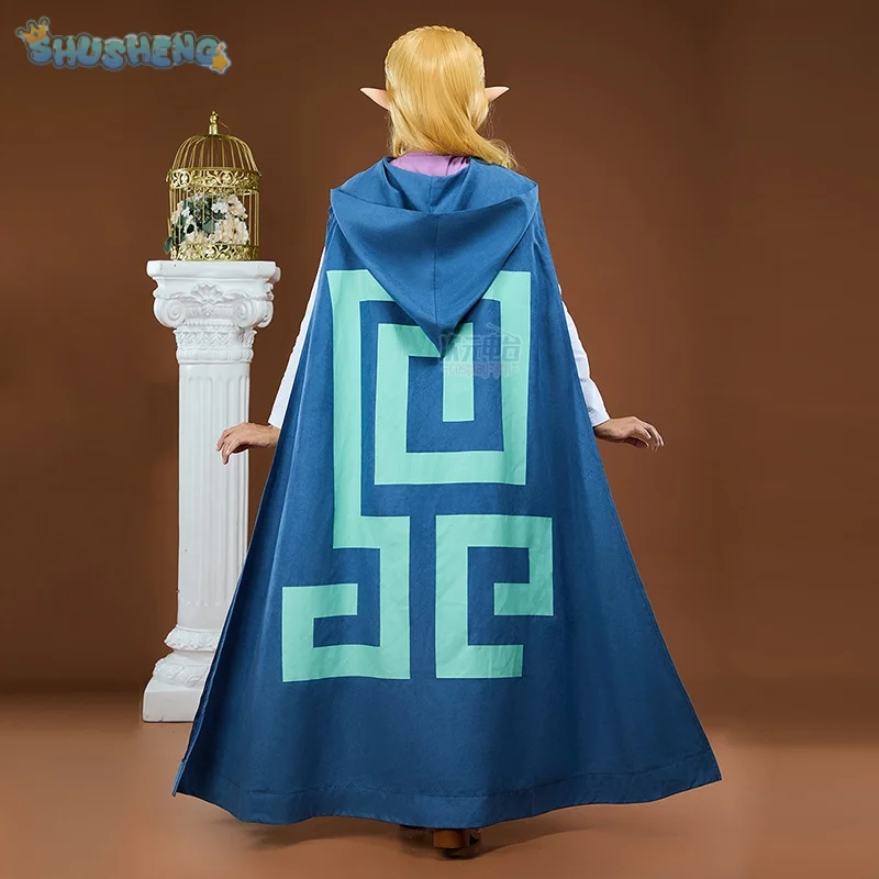 Jeu Zelda Cosplay princesse Zelda Costume manteau, cape, accessoires d'oreille, ensemble de robe fête d'halloween décontracté femme homme uniforme