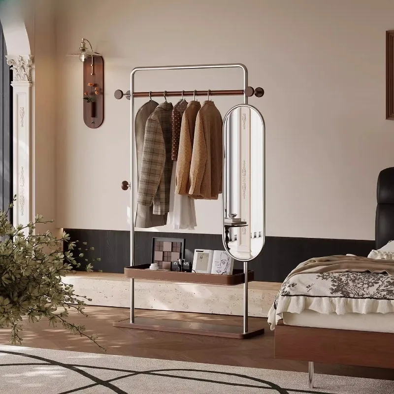Metal Display Coat Racks Mirror Modern Garment Hanging Bedroom Living Room Clothes Coat Racks Standing Perchero Home Furniture