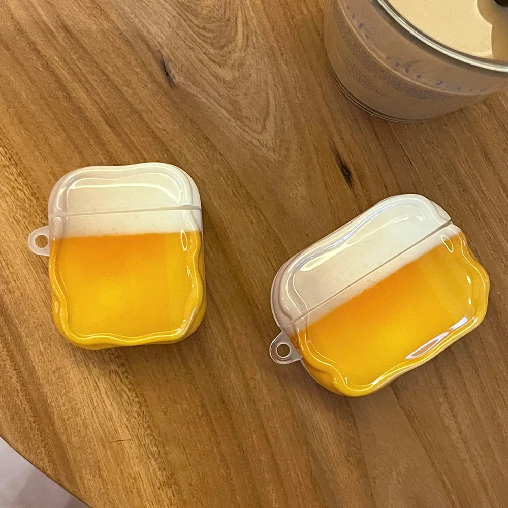 ثلاثية الأبعاد البيرة قلادة سماعة الحال بالنسبة AirPods3 AirPods4 غطاء ل AirPods Pro 1 2 Pro2 الجيل حالات سماعة لاسلكية صندوق قذيفة