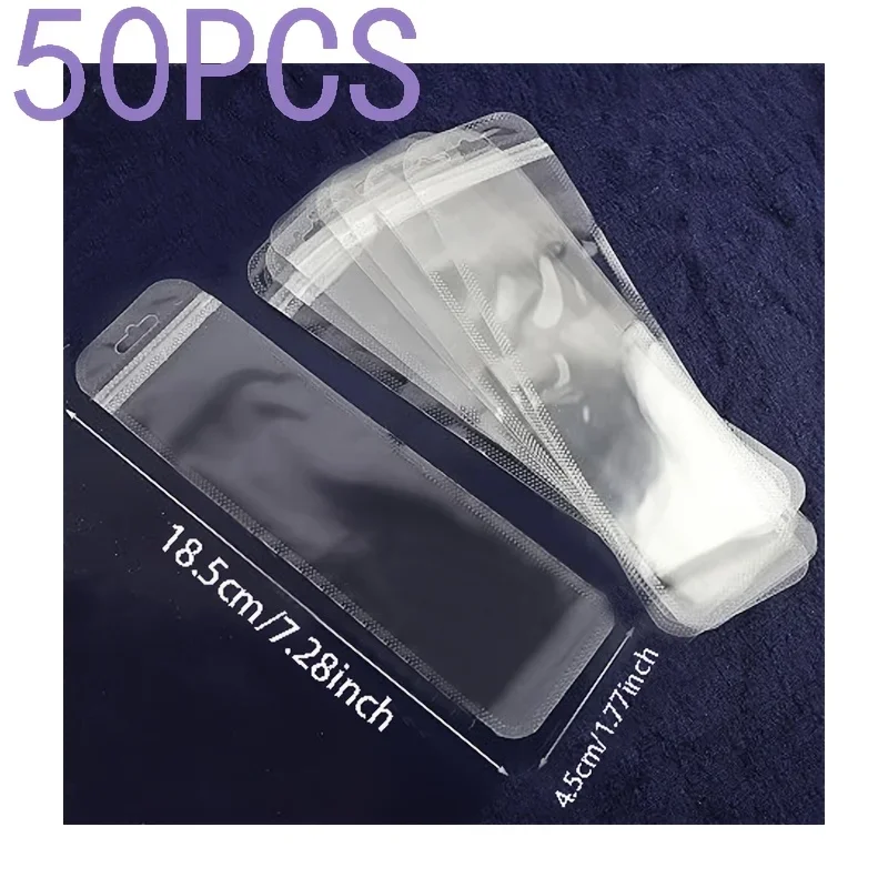 50 pièces/ensemble, pochettes en plastique hautement transparentes, emballage pour bijoux, sac cadeau en plastique, sac transparent auto-scellant