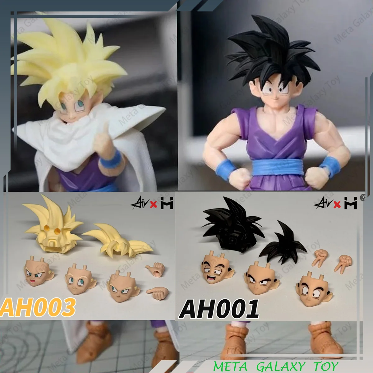 

In Stock Dragon Ball Custom KO AH001 AH003 Dragon Ball Z SHF Super Saiyan SSJ Son Gohan Accessories Headsculpt Action Figure Toy