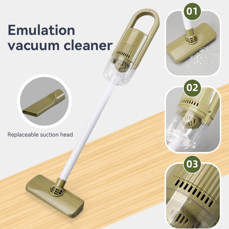 Kids Simulated Life Cleaning Toys Children\'s Pretend Play Cleaning Set and Sanitation Simulation Broom Vacuum Cleaner Tool Toy