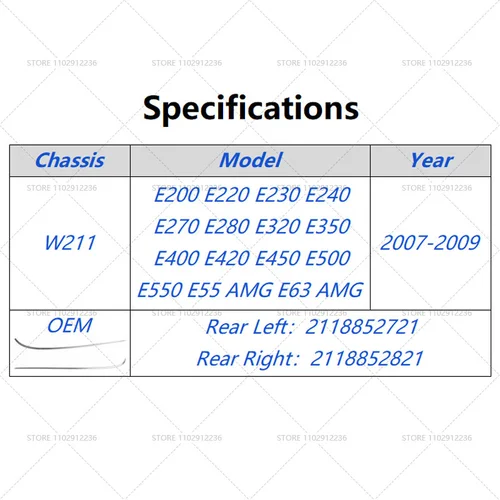 Imagen 2 del producto Para 2007-2009 W211 Mercedes Benz E320 E350 E550 E63 AMG tira cromada del parachoques trasero 2118852721 2118852821
