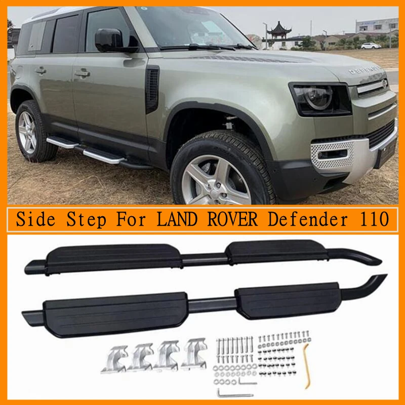 Running Board Side Step Bar Pedals For LAND ROVER Defender 110 4-Door 2020 2021 2022 2023 2024 2025 High Quality Nerf Bars