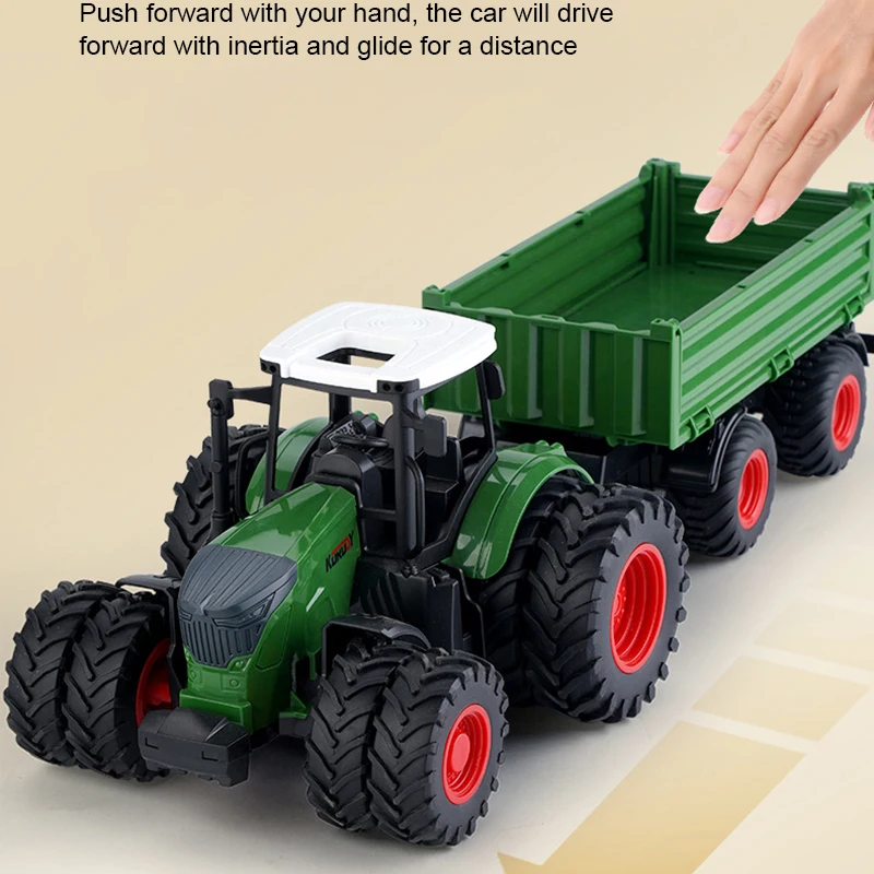 Remolque de Tractor de granja de coches de juguete para niños, camión de construcción de ingeniería, máquina agrícola, planeador inercial para