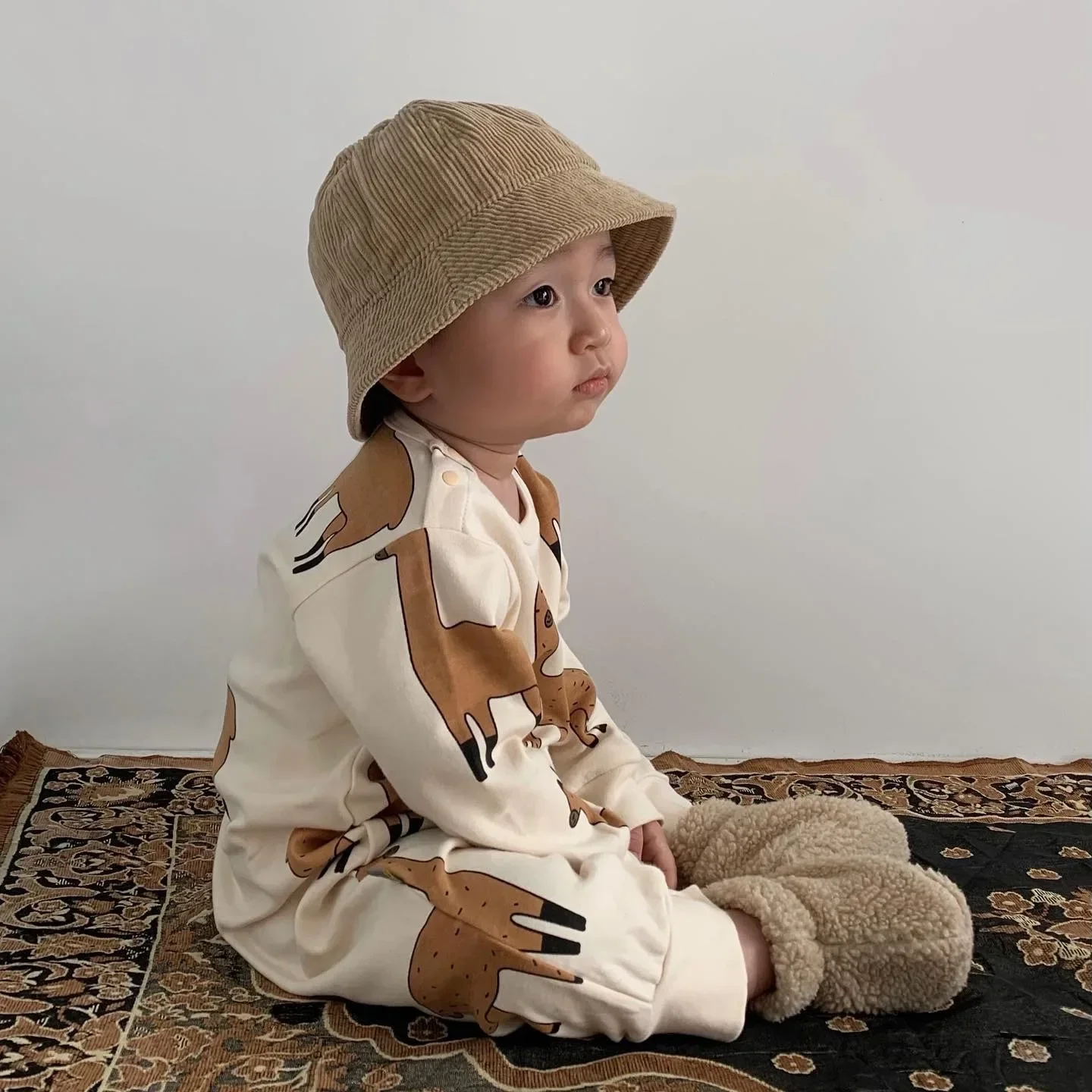 

Infant Homewear Romper Boy Cool O-neck Personality Alpaca Jumpsuit Toddler Girl New Cotton Rompers One Piece Kid Outfits