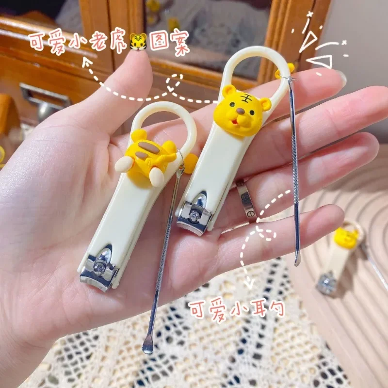 Mini Cute Tiger Nail Clipper Cutter Ear Spoon Household Baby Nail Trimmer Folding Nail Pliers Knife Nails Care Manicure Tool