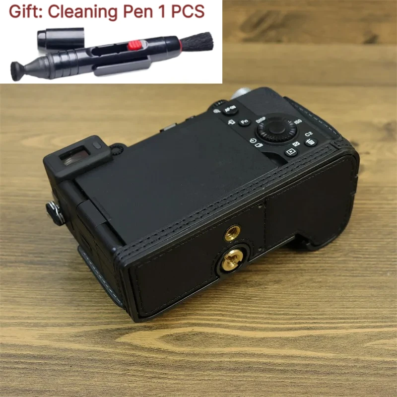 For Sony ILCE-7C2 Camera Case Protector Base Cover Pouch a7c2 Half set, base case PU Leather case Bag  +1 PCS Free Cleaning Pen
