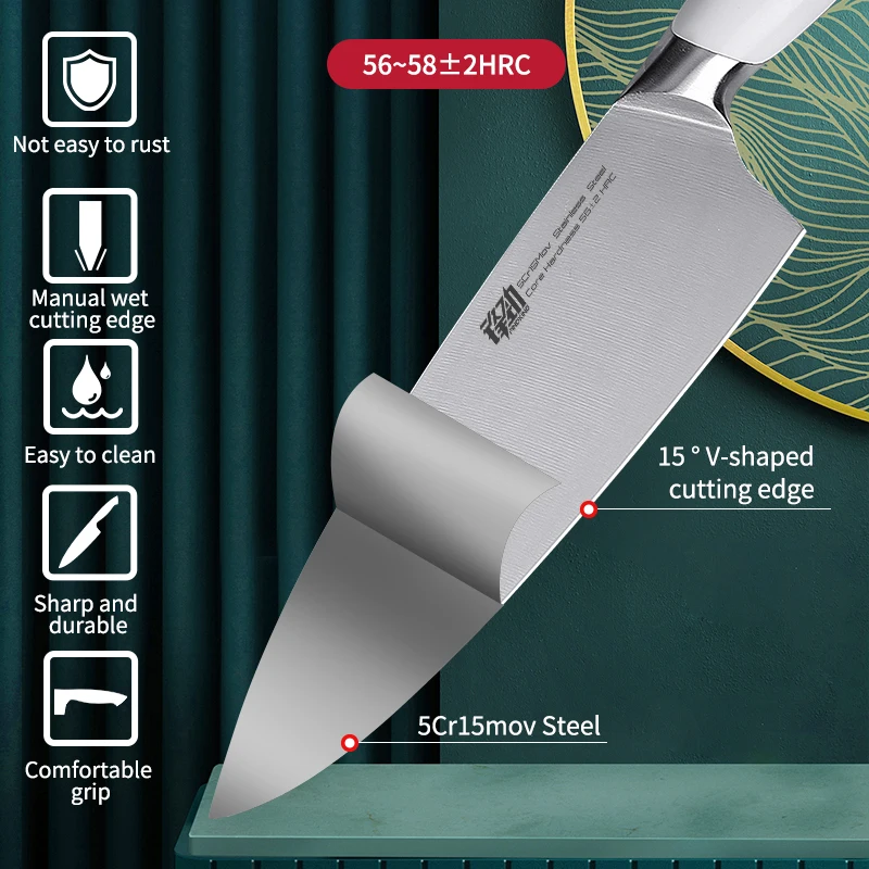 FINDKING New Kitchen Knife Meat Cutting Knives ABS Full Tang Handle Stainless Steel Durable Sharp Cooking Chopping Chef Knife