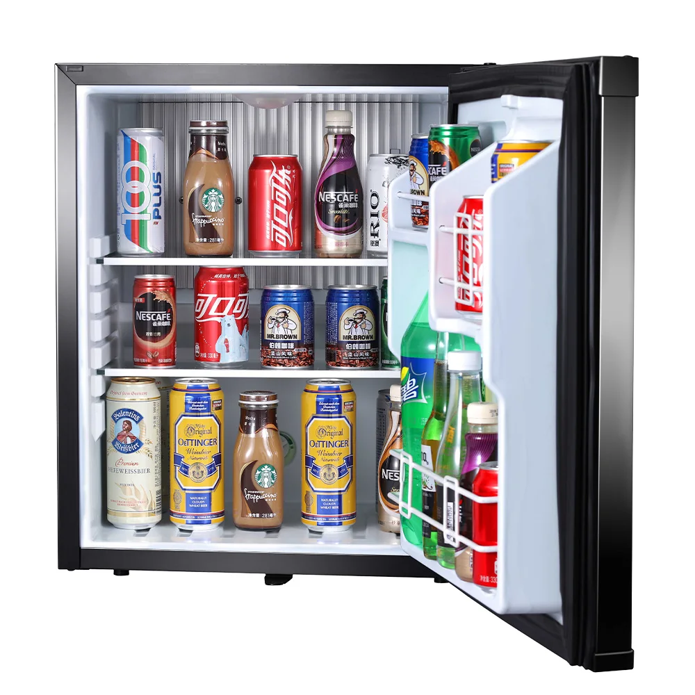60L No Noise Beverages Freezer Fridge Black Color Compressor Mini Fridge with Freezer
