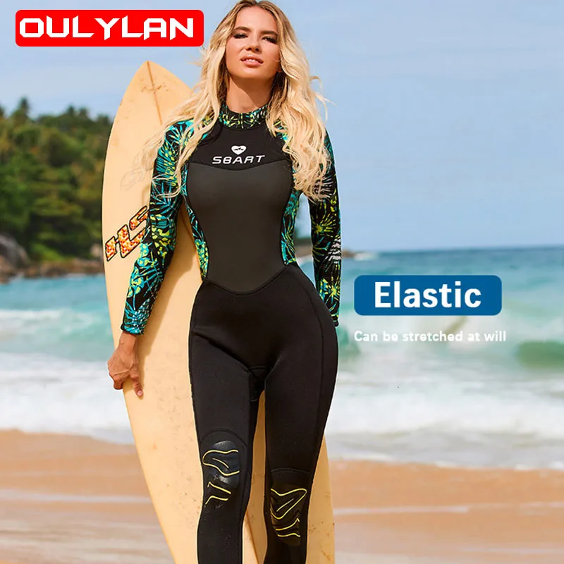 

New 3mm Wetsuit Surfing Spearfishing Women's One Piece Swimsuits Jumpsuit Padded Scuba Diving Triathlon Wet Suit