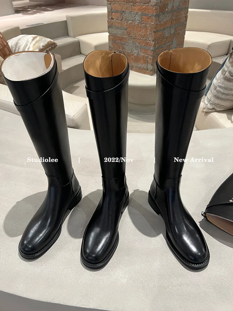 Long Tube Boots for Women In Autumn and Winter, New Thick Heels, Thick Soles, Plush, and Knee Length High Tube Knight Boots