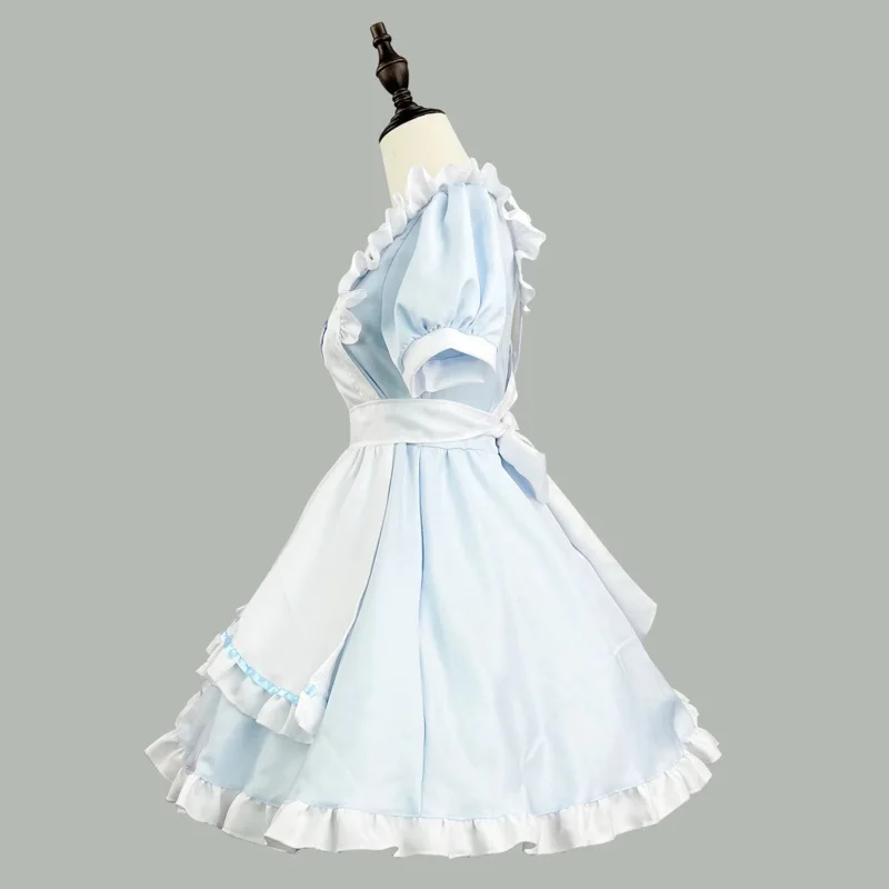 New blue cute heart Lolita maid dress cosplay love girl maid dress suit for waiter maid party stage cosplay costume S -5XL oi968