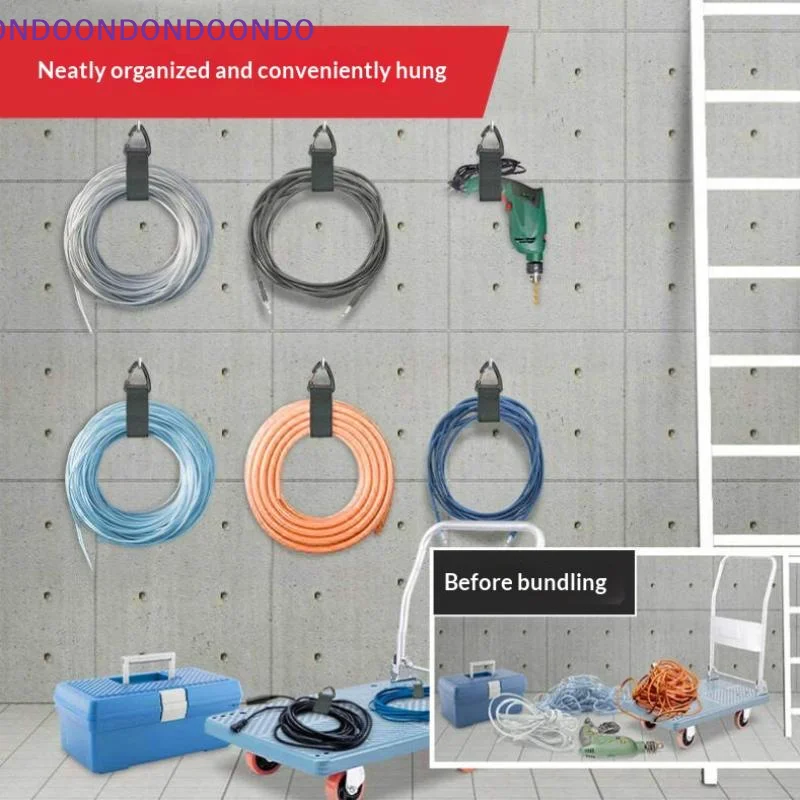 Adjustable Heavy Duty Hook and Loop Cord Strap Reusable Tangle Free Wire Organizer for Workshop Power Tool Cord Management