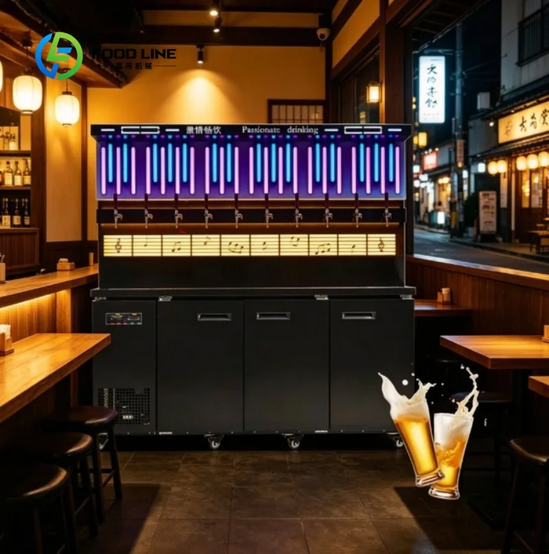 

Draft Beer Machine Beer Dispenser Cooler Kegerator for Home Bar Party Restaurant Beverage Serving Equipment