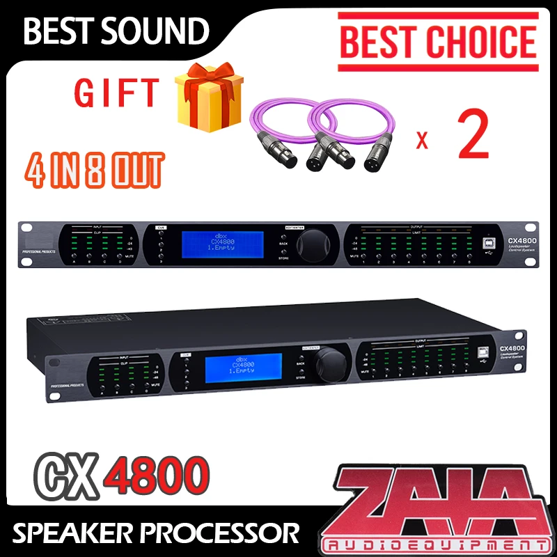 

Speaker Processor CX4800 Driver Rack 4 In 8 Out Stage Audio Processor Original Software Pro Professional Processador New Music