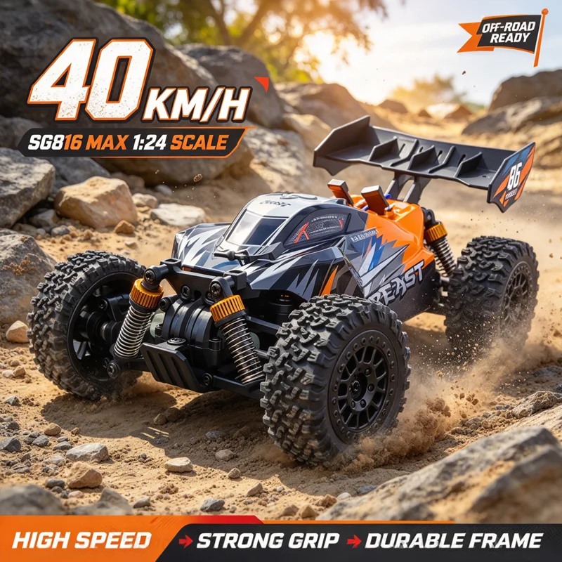 New SG816 MAX 1/24 Brushless RC Buggy 40KM/h 4WD Off-Road Racing Vehicle 2.4G Remote Control Car Brush Motor Option RC Hobby Toy