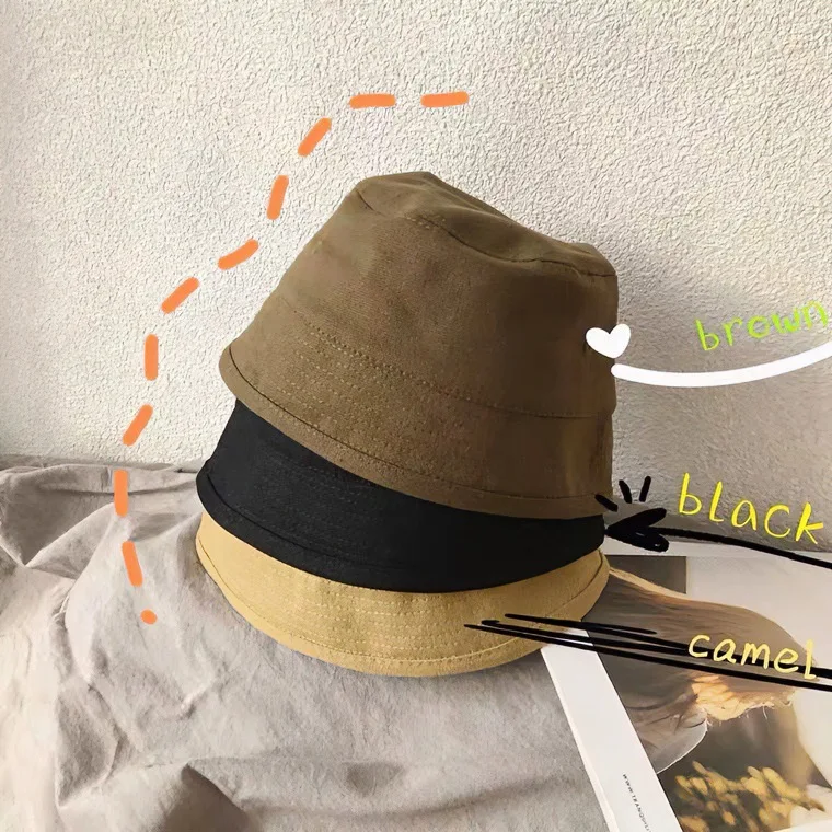 أطفال طفل قبعة بحافة قبعة صياد للجنسين 1-6 سنوات بلون الكورية نمط Ins بسيط عصري الربيع الصيف الحماية من الشمس