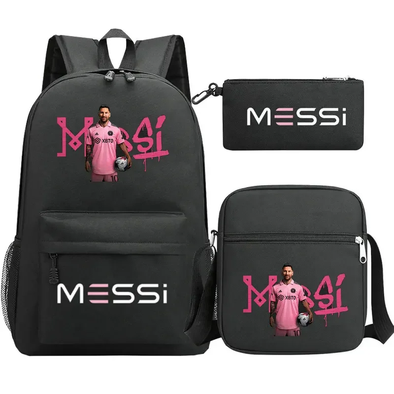 Mochila Escolar Anime de Alta Capacidade Messi, Mochilas Casual, Bolsa de Compras para Homens e Mulheres, Lápis Infantil, Mochila Laptop