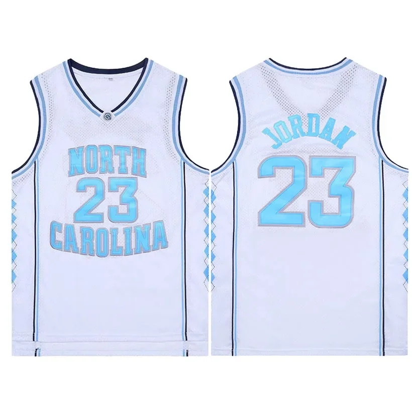 Stock Available Discounted Vintage Men's Basketball Jersey Breathable Mesh Fabric North Carolina University Version Size 15-23