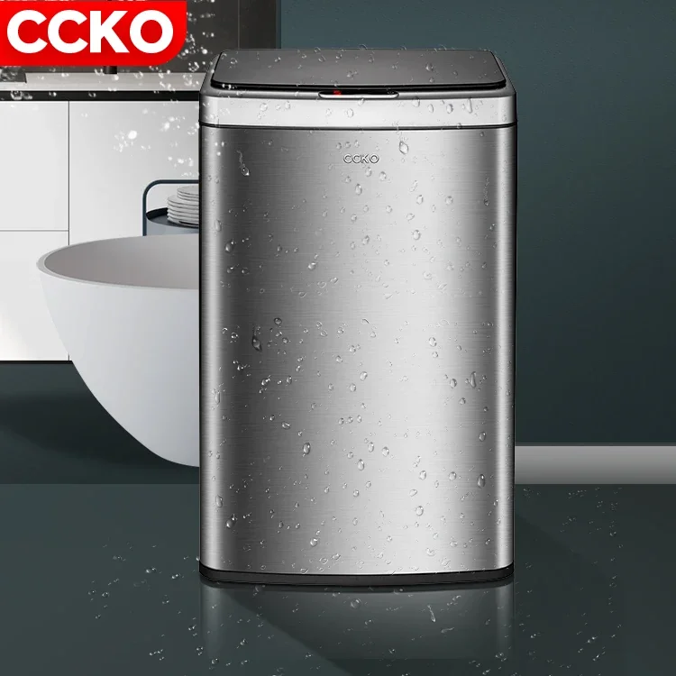 Hotel  Kitchen Large Steel Metal Kitchen Automatic Garbage Electric Smart Trash Can Intelligent Sensor Waste Bin Dustbi