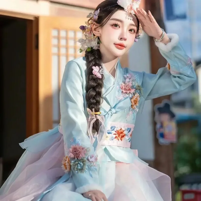 Yanji Hanfu Top New Korean Ancient Style Photo Princess Hanbok Costume Hanfu Fashion Dress coaplay custume