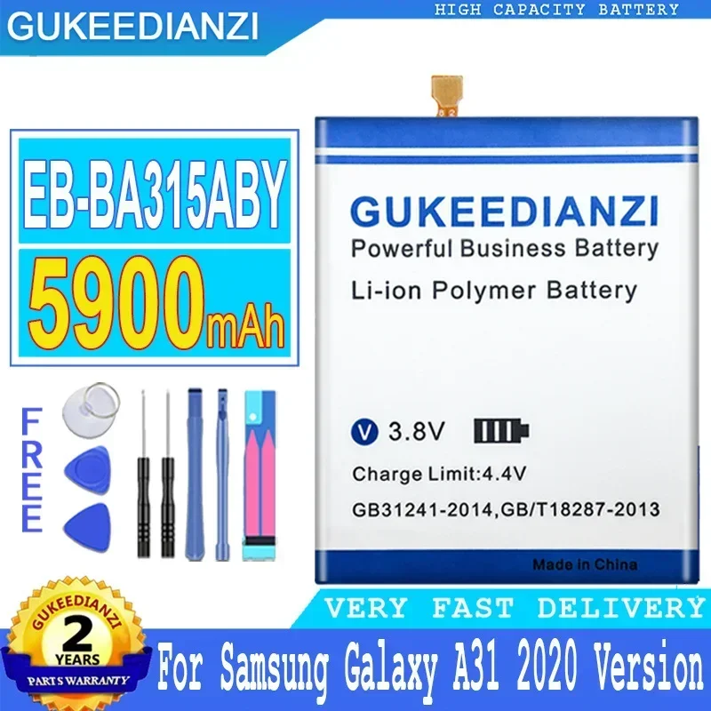 

EB-BA315ABY 5900 мАч аккумулятор для мобильного телефона Samsung Galaxy A31 2020 Edition SM-A315F/DS SM-A315G/DS A32 4G аккумуляторы для смартфонов