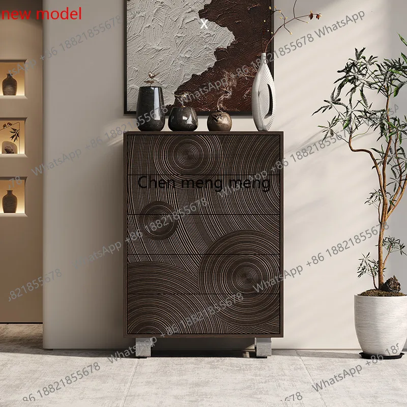 

Italian style, solid wood chest of drawers villa, living room wall storage cabinet, household bedroom storage drawer cabinet