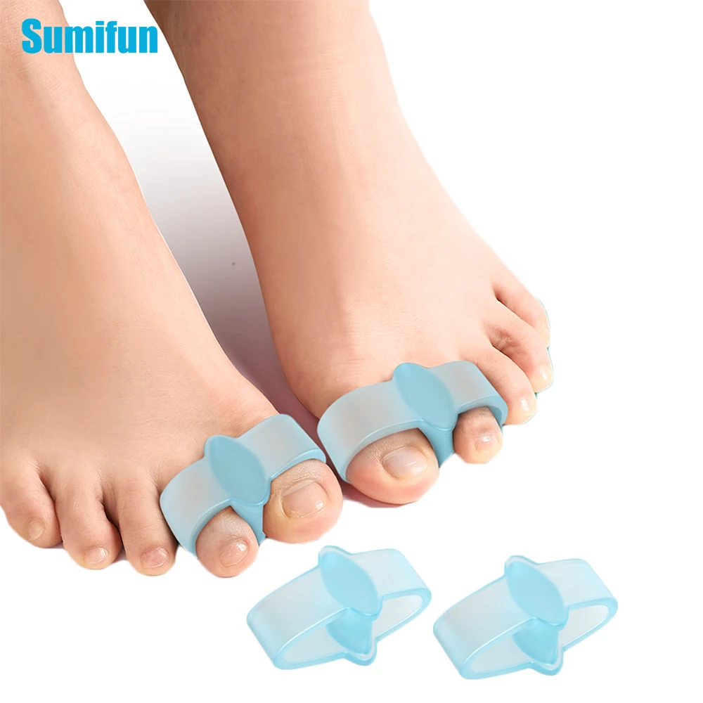 

2Pcs/Pair Silicone Toe Separator Hallux Valgus Toe Overlap Correction Bunion Foot Care Orthopedics Corrector Pad Pedicure Tools