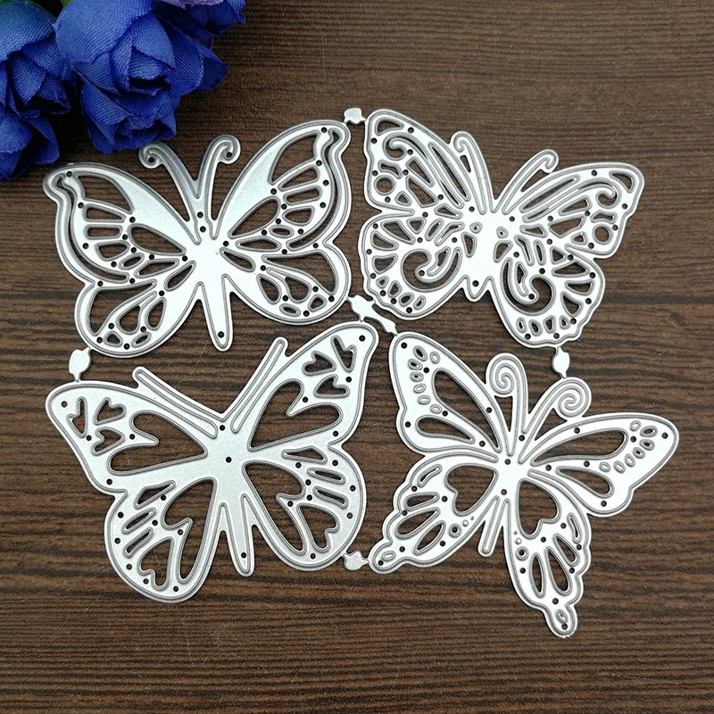 4PCS/lot Butterfly Metal Cutting Dies DIY Cards Stencils Photo Album Embossing Paper Making Scrapbooking Knife Mold Crafts Dies