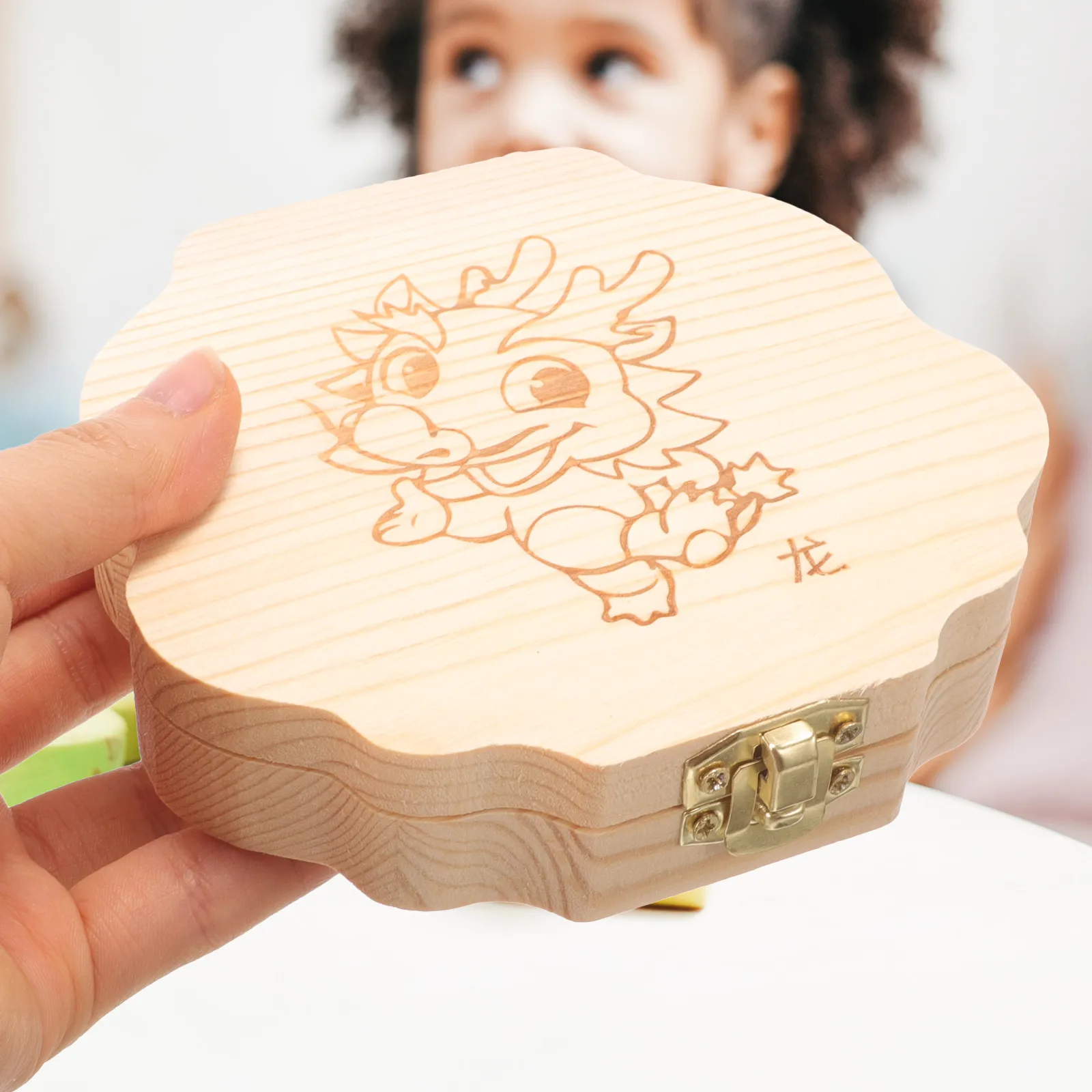 

Baby Tooth Box Case Collector Container First Collection Wood Lost Holder Boxes